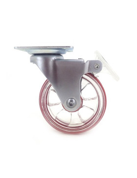 Ruota DESIGN TRASPARENTE ROSSO DIAMETRO 75 MM CARICO 50 KG - CRYSTAL R75PAF