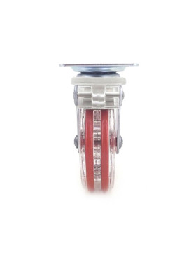 Ruota DESIGN TRASPARENTE ROSSO DIAMETRO 75 MM CARICO 50 KG - CRYSTAL R75PAF