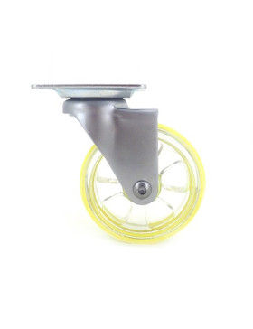 Ruota DESIGN TRASPARENTE GIALLO DIAMETRO 75 MM CARICO 50 KG - CRYSTAL J75P