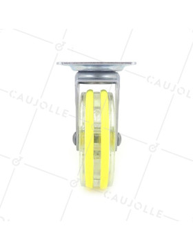 Ruota DESIGN TRASPARENTE GIALLO DIAMETRO 75 MM CARICO 50 KG - CRYSTAL J75P