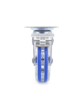 Ruota DESIGN A FRENO TRASPARENTE BLU DIAMETRO 75 MM CARICO 50 KG - CRYSTAL B75 PAF