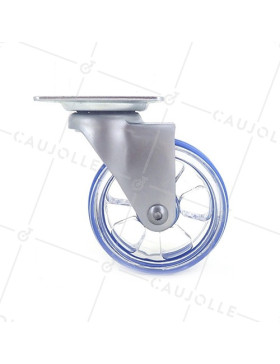 Ruota DESIGN TRASPARENTE BLU DIAMETRO 75 MM CARICO 50 KG - CRYSTAL B75P