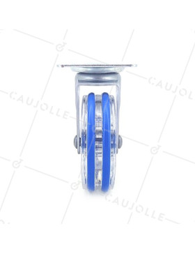 Ruota DESIGN TRASPARENTE BLU DIAMETRO 75 MM CARICO 50 KG - CRYSTAL B75P