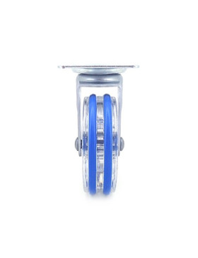 Ruota DESIGN TRASPARENTE BLU DIAMETRO 75 MM CARICO 50 KG - CRYSTAL B75P