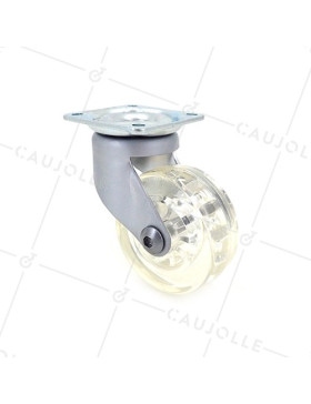 Ruota DESIGN TRASPARENTE DIAMETRO 50 MM CARICO 35 KG - CRYSTALTR50P • Caujolle