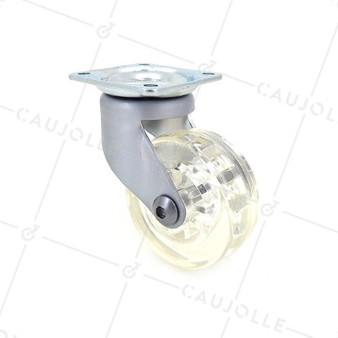 Ruota DESIGN TRASPARENTE DIAMETRO 50 MM CARICO 35 KG - CRYSTALTR50P • Caujolle