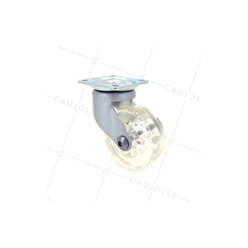 Ruota DESIGN TRASPARENTE DIAMETRO 50 MM CARICO 35 KG - CRYSTALTR50P