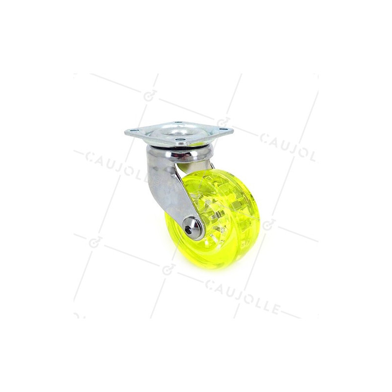 Ruota DESIGN TRASPARENTE GIALLO DIAMETRO 50 MM CARICO 35 KG - CRYSTAL J50 P