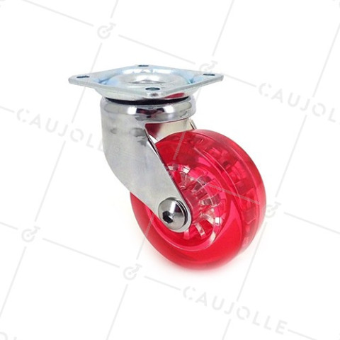 Ruota DESIGN TRASPARENTE ROSSO DIAMETRO 50 MM CARICO 35 KG - CRYSTAL R50 P • Caujolle