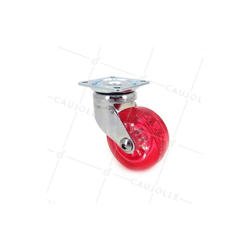 Ruota DESIGN TRASPARENTE ROSSO DIAMETRO 50 MM CARICO 35 KG - CRYSTAL R50 P