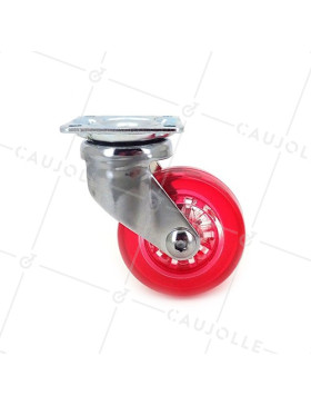 Ruota DESIGN TRASPARENTE ROSSO DIAMETRO 50 MM CARICO 35 KG - CRYSTAL R50 P