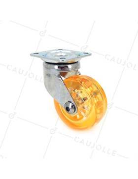Ruota DESIGN TRASPARENTE ARANCIONE DIAMETRO 50 MM CARICO 35 KG - CRYSTAL OR50 P • Caujolle