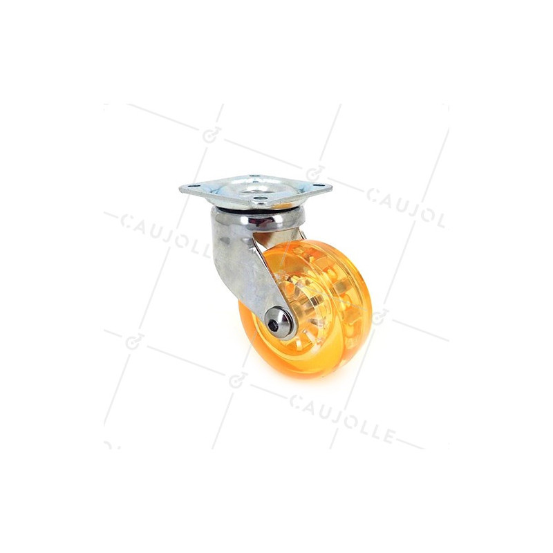 Ruota DESIGN TRASPARENTE ARANCIONE DIAMETRO 50 MM CARICO 35 KG - CRYSTAL OR50 P