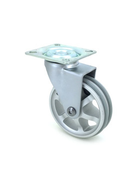 Ruota DESIGN IN ALLUMINIO GRIGIO DIAMETRO 75 MM CARICO 45KG - ALUSTYL75P