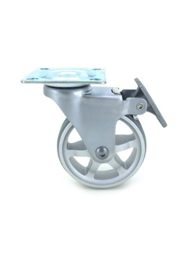 Ruota DESIGN IN ALLUMINIO GRIGIO CON FRENATORE DIAMETRO 75 MM CARICO 45KG - ALUSTYL75PAF
