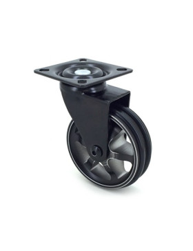 Ruota DESIGN IN ALLUMINIO NERO SPazzolato DIAMETRO 75 MM CARICO 45KG - BLACKSTYL75P