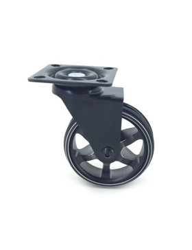Ruota DESIGN IN ALLUMINIO NERO SPazzolato DIAMETRO 75 MM CARICO 45KG - BLACKSTYL75P