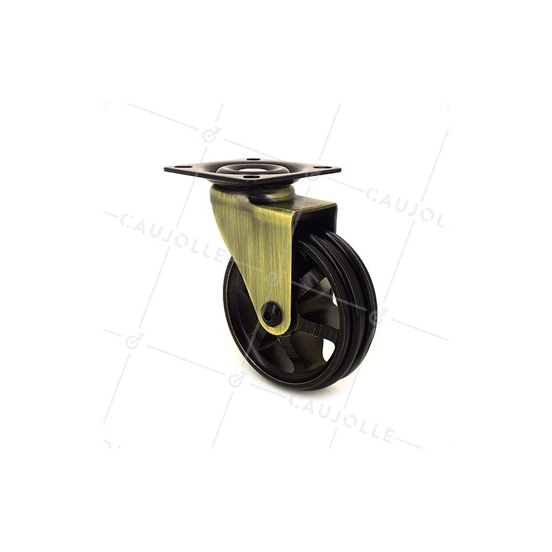 Ruota DESIGN RETRO IN ALLUMINIO DORATO DIAMETRO 75 MM CARICO 45KG - GOLDSTYL75P