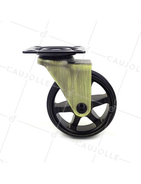 Ruota DESIGN RETRO IN ALLUMINIO DORATO DIAMETRO 75 MM CARICO 45KG - GOLDSTYL75P