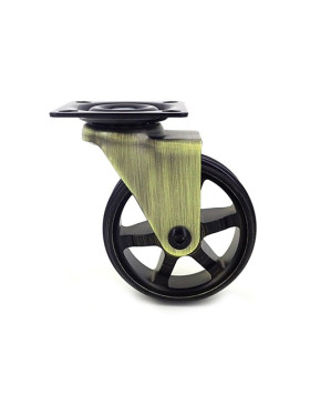Ruota DESIGN RETRO IN ALLUMINIO DORATO DIAMETRO 75 MM CARICO 45KG - GOLDSTYL75P