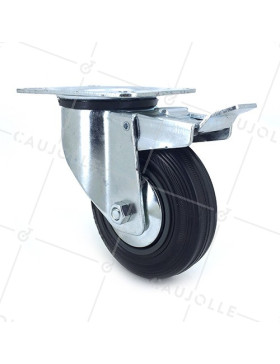 Ruota PIVOTANTE A FRENO DI MANUTENZIONE CLASSICA DIAMETRO 100 MM CARICO 100 KG - S2C 100L AF • Caujolle