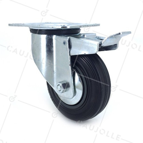 Ruota PIVOTANTE A FRENO DI MANUTENZIONE CLASSICA DIAMETRO 100 MM CARICO 100 KG - S2C 100L AF • Caujolle