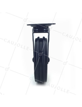 Ruota DESIGN IN ALLUMINIO NERO SPAZIATO DIAMETRO 100MM CARICO 55KG - BLACKSTYL 100P