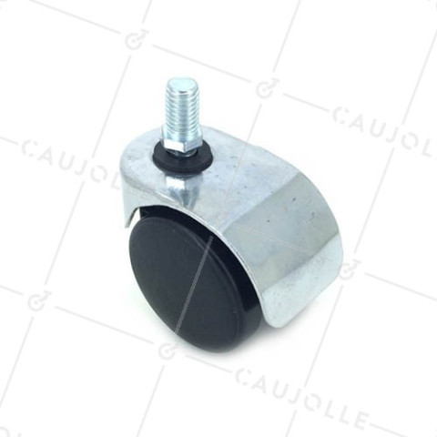 Ruota PER SEDIA DA UFFICIO CROMATA DA AVVITARE DIAMETRO 50 MM CON ASTA FILETTATA 10 MM CARICO 60 KG - S49Z 50T • Caujolle