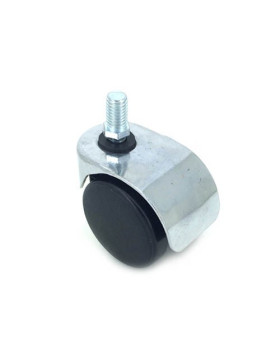 Ruota PER SEDIA DA UFFICIO CROMATA DA AVVITARE DIAMETRO 50 MM CON ASTA FILETTATA 10 MM CARICO 60 KG - S49Z 50T