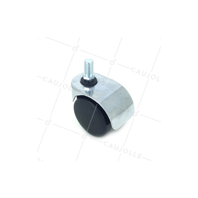 Ruota PER SEDIA DA UFFICIO CROMATA DA AVVITARE DIAMETRO 50 MM CON ASTA FILETTATA 10 MM CARICO 60 KG - S49Z 50T