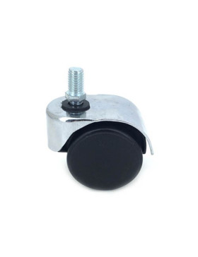 Ruota PER SEDIA DA UFFICIO CROMATA DA AVVITARE DIAMETRO 50 MM CON ASTA FILETTATA 10 MM CARICO 60 KG - S49Z 50T