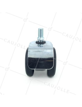 Ruota PER SEDIA DA UFFICIO CROMATA DA AVVITARE DIAMETRO 50 MM CON ASTA FILETTATA 10 MM CARICO 60 KG - S49Z 50T