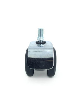Ruota PER SEDIA DA UFFICIO CROMATA DA AVVITARE DIAMETRO 50 MM CON ASTA FILETTATA 10 MM CARICO 60 KG - S49Z 50T