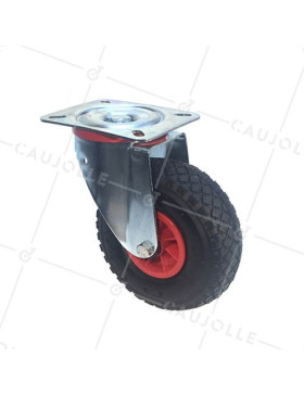 Ruota PNEUMATICA GIREVOLE DIAMETRO 260 MM CARICO 80 KG - S20-1 260 • Caujolle