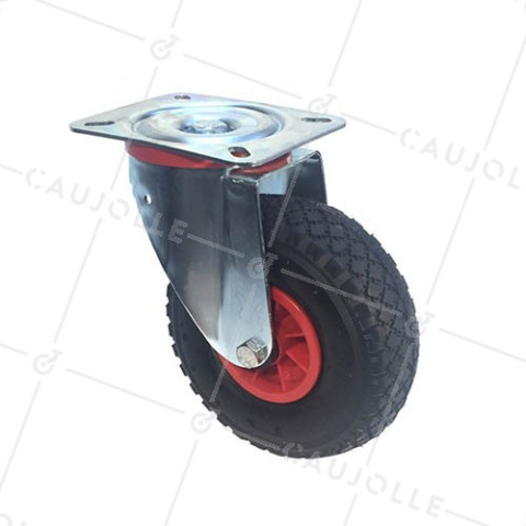Ruota PNEUMATICA GIREVOLE DIAMETRO 260 MM CARICO 80 KG - S20-1 260 • Caujolle