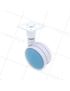 Ruota PLASTICA BLU E BIANCA DIAMETRO 75 MM CARICO 60 KG - MACARON BLU • Caujolle