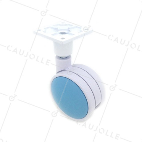 Ruota PLASTICA BLU E BIANCA DIAMETRO 75 MM CARICO 60 KG - MACARON BLU • Caujolle
