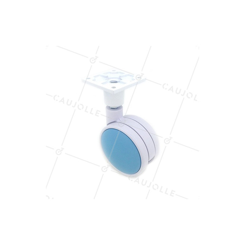 Ruota PLASTICA BLU E BIANCA DIAMETRO 75 MM CARICO 60 KG - MACARON BLU