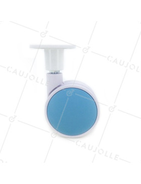 Ruota PLASTICA BLU E BIANCA DIAMETRO 75 MM CARICO 60 KG - MACARON BLU