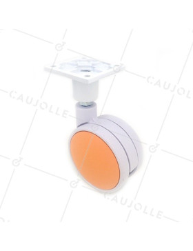 Ruota PLASTICA ARANCIONE E BIANCA DIAMETRO 75 MM CARICO 60 KG - MACARON ARANCIONE • Caujolle
