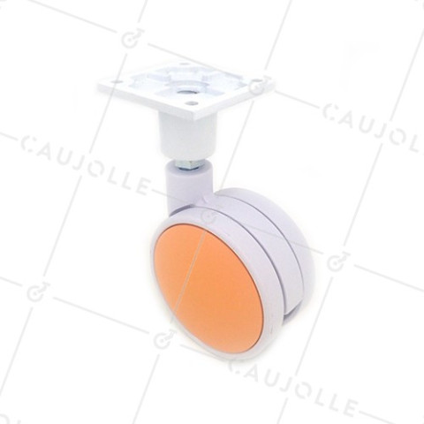 Ruota PLASTICA ARANCIONE E BIANCA DIAMETRO 75 MM CARICO 60 KG - MACARON ARANCIONE • Caujolle