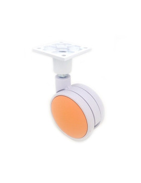 Ruota PLASTICA ARANCIONE E BIANCA DIAMETRO 75 MM CARICO 60 KG - MACARON ARANCIONE