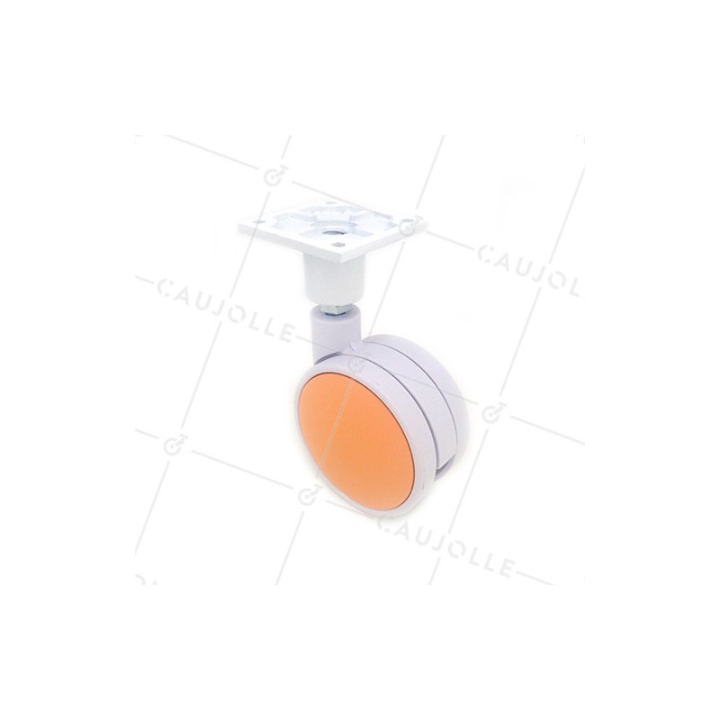 Ruota PLASTICA ARANCIONE E BIANCA DIAMETRO 75 MM CARICO 60 KG - MACARON ARANCIONE