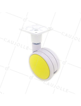 Ruota PLASTICA GIALLA E BIANCA MACARON DIAMETRO 75 MM CARICO 60 KG • Caujolle