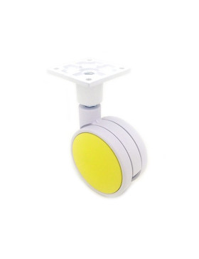 Ruota PLASTICA GIALLA E BIANCA MACARON DIAMETRO 75 MM CARICO 60 KG
