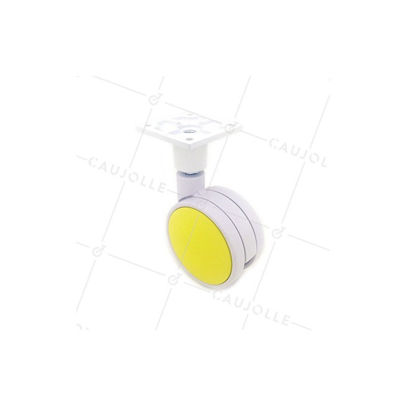 Ruota PLASTICA GIALLA E BIANCA MACARON DIAMETRO 75 MM CARICO 60 KG