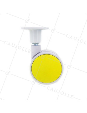 Ruota PLASTICA GIALLA E BIANCA MACARON DIAMETRO 75 MM CARICO 60 KG