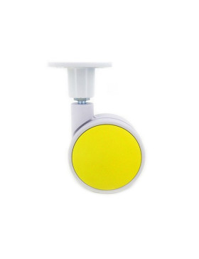 Ruota PLASTICA GIALLA E BIANCA MACARON DIAMETRO 75 MM CARICO 60 KG