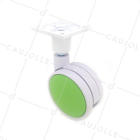 Ruota PLASTICA VERDE E BIANCA DIAMETRO 75 MM CARICO 60 KG - MACARON VERDE • Caujolle