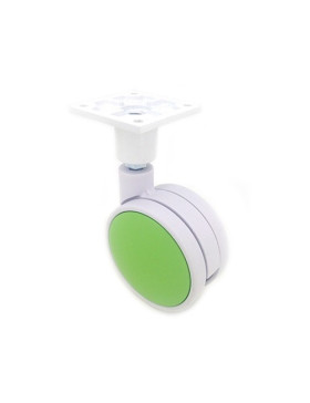 Ruota PLASTICA VERDE E BIANCA DIAMETRO 75 MM CARICO 60 KG - MACARON VERDE
